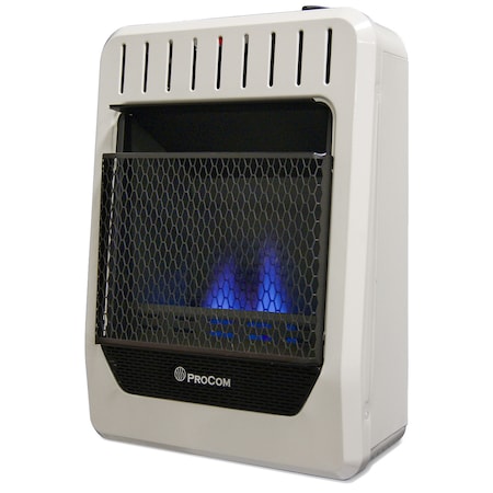 Procom Ventless Dual Fuel Blue Flame Wall Heater - 10,000 Btu, T-Stat Co MG10TBF